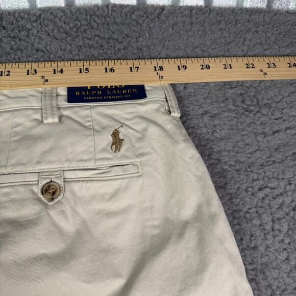 Polo Ralph Lauren Stretch Straight Fit Chino Pants Mens 36x30 Beige Cotton Twill - Picture 9 of 12
